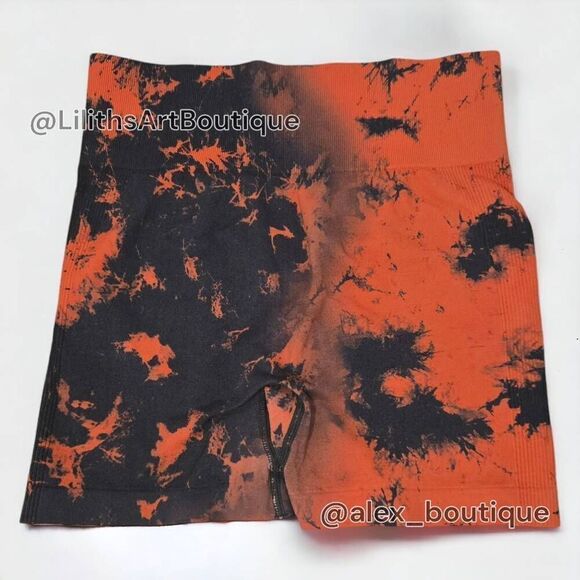 🖤Tie Dye Runched Sport Shorts(E098)-Size S for Women - Picture 2 of 5